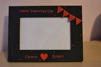  Personalised Handmade Photo Frame Happy Valentines Day - Couples Love Gift 6x4  • £14