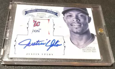 2012 Panini NT Treasure Signature GU Materials Laundry Tag Justin Upton #'d 6/6! • $29.99