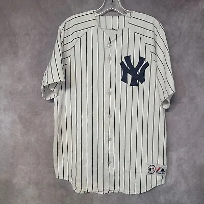 Vintage Majestic New York NY Yankees Mariano Rivera 42 Pinstripe Jersey Mens L • $64.99