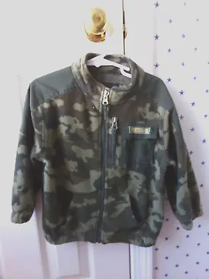 BABY GAP Boys Classic Camouflage CAMO Army Green Fleece Jacket Size 3 Years 3T • $11