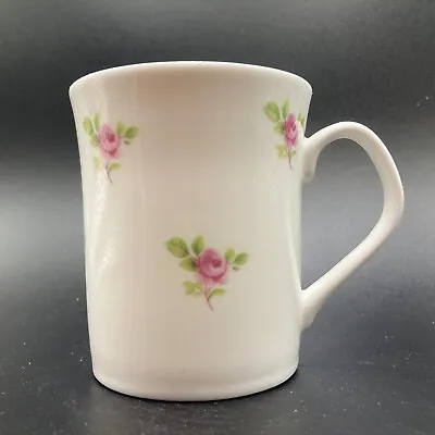 Vintage Mayfair Pottery Pink Roses Small Fine Bone China Mug 7.8cm Tall • £19.95