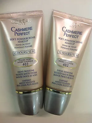 3 X L'Oreal Cashmere Perfect Soft PowderCreme Foundation CLASSIC IVORY #402 NEW • £70.37