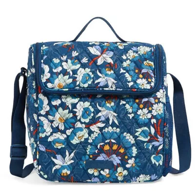 NWT Vera Bradley Lunch Crossbody Bag Floral Bursts Blue Quilted • $34.99