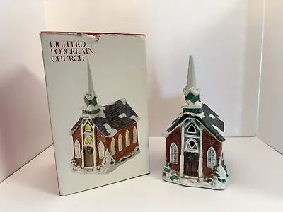 Vintage Porcelain Lighted Christmas Village Church House Holiday Tradition Deco • $0.99