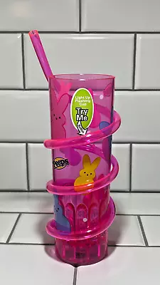 Peeps Pink Light Up Tumbler Drinking Cup With Straw NEW UNUSED • £7.71