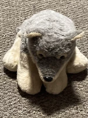 Vintage Gray White Wolf Plush K&M International 1998 Stuffed Animal Toy • $14.40