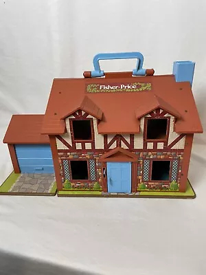 Vintage 1980 Fisher Price Little People Play Family Tudor House ONLY • $34.99