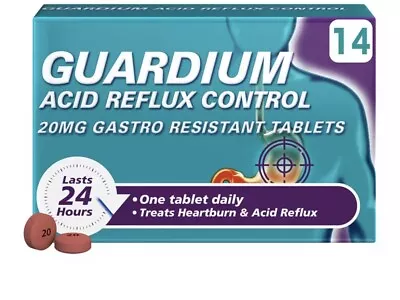 GUARDIUM Tablets Heartburn And Acid Reflux Control By Gaviscon Pack Of 14 • £11.99