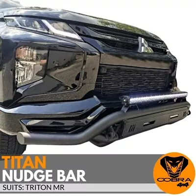 Titan Nudge Bar Bull Steel Suits Triton MR 2018+ Onwards  Matte Black No Bullbar • $379