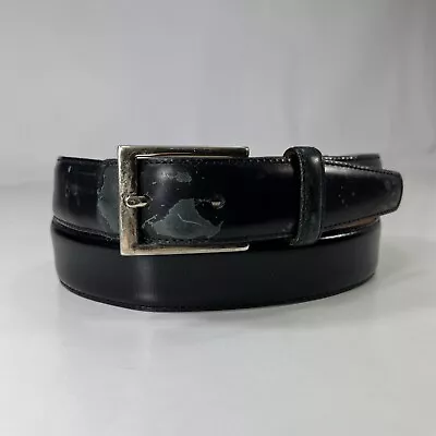 Brooks Brothers Worn Black Leather Dress Belt - Made In Italy - Men's Size 34 • $12.60