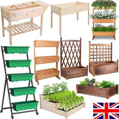 Large Elevated Raised Garden Bed Patio Deck Porch Planter Box Flower Grow Stand • £39.91