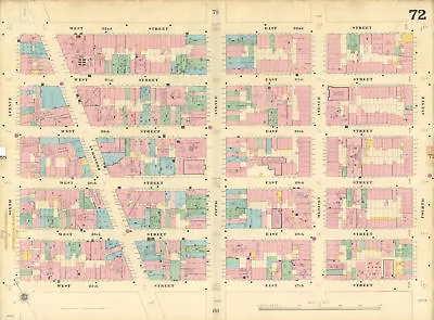 Sanborn NYC #72 Manhattan Midtown NoMad Koreatown Rose Hill Murray Hill 1899 Map • £225