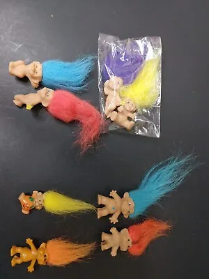 Vintage Lot 8 Troll Mini 1.5 Inch Dolls Various Colors Pencil Topper Dam Russ  • $24.99