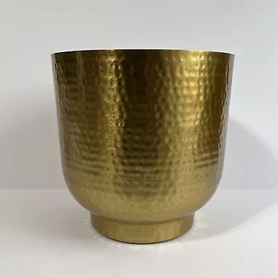 Hammered Gold Pedestal Planter Cachepot Vase Planter Cachepot  Made In India • $29