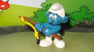 Smurfs Angler Smurf Fishing Pole Fisherman 20101 Rare Vintage Display Figurine • $11.20