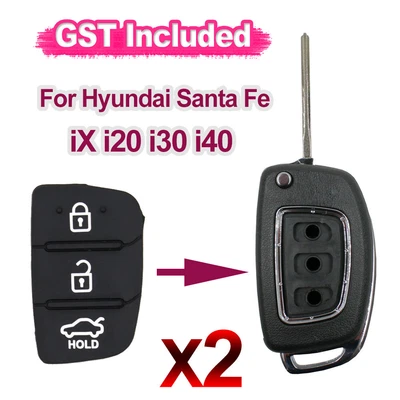 $6.25 • Buy 2PCS Flip Key Replacement Rubber Keypad For Hyundai Santa Fe IX I20 I30 I40 NEW