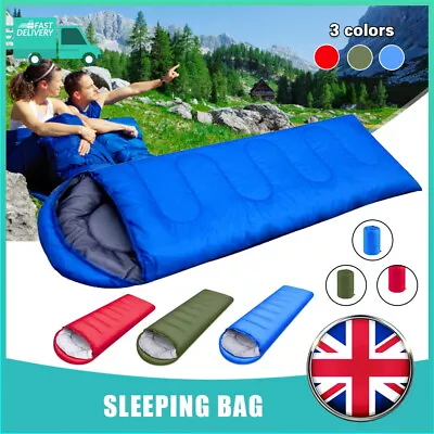 3 Season Single Sleeping Bags Rectangular Envelope Sleeping Bags For Kids Adult  • £10.99