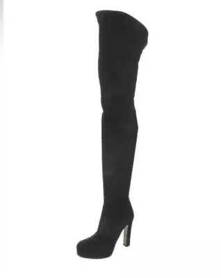 Miu Miu Prada Black Suede Platform Stretch Heel Over-the-knee Boots Size 8 38 • $450