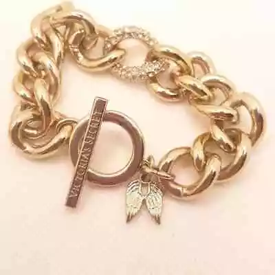 Victoria's Secret Gold Tone Chain Link Rhinestone Fashion  Bracelet New • $9