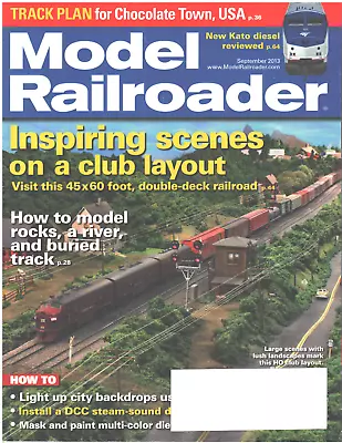 MODEL RAILROADER Magazine September 2013 Club Layout Large Scenes Rocks River • $14.99