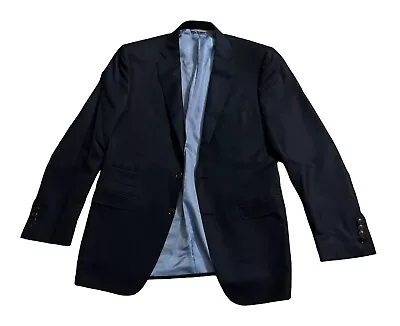 Canali 1934 Blazer Jacket Wool Blue Travel Water Resistant Italy Su Misura 40S • $127.49