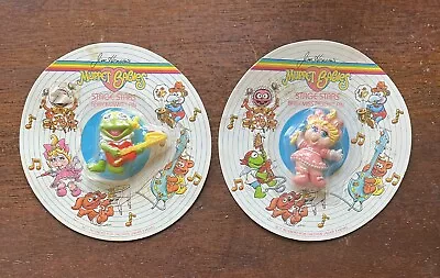 Vintage 1988 Jim Henson's Muppet Babies Miss Piggy & Kermit Pin Lot New Sealed • $9