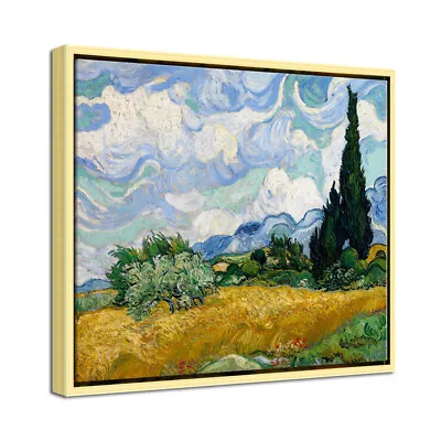 Canvas Print Van Gogh Painting Repro Pic Wall Art Home Decor Wheat Field Framed • $27.19