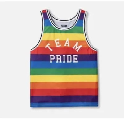 NEW WITH TAGS-Mad Engine Rainbow TEAM PRIDE Mens Tank Top  GAY PRIDE Size XS • $9