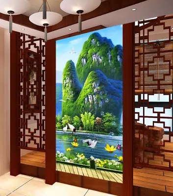 3D Green Mountain 2218 Wallpaper Mural Wall Print Wall Wallpaper Murals US Coco • $64.99