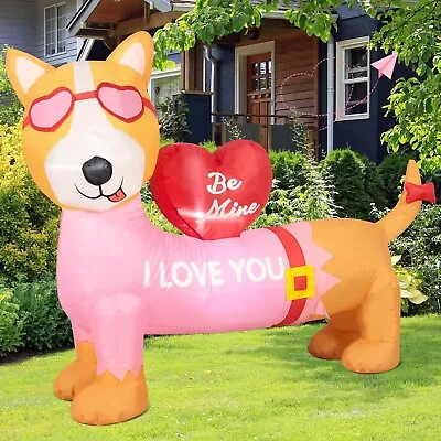 5 Ft Inflatable Dachshund Dog Lights Up New. Says I Love You. • $39.99