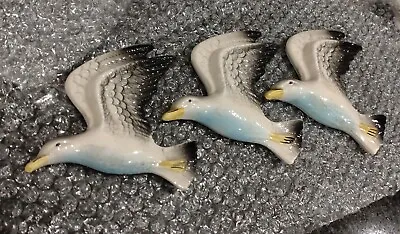Keele Street Pottery Gulls Seagulls Set Of 3 Wall Flying Birds Mid Century  • £160