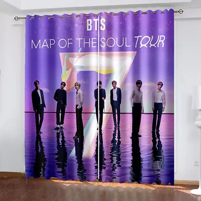 BTS Bangtan Korea Stars Bedroom Curtain Ring Blackout Door Decor UV Protect • $118.36