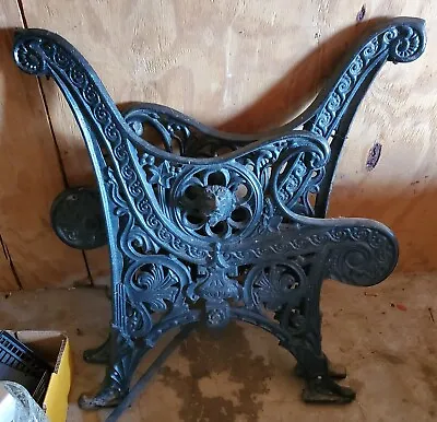 🔥 Vtg Solid Heavy Cast Iron Park Bench Ends W/ Lion Head Nice Repurpose Refurb  • $489