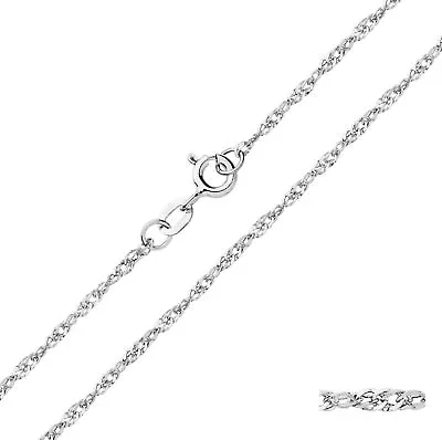 Sterling Silver Singapore Chain Necklace 16 18 20 22 24 Inch - Solid 925 Silver • £7.50