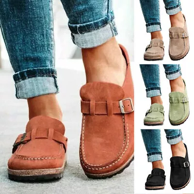 £15.19 • Buy Ladies Womens Clog Mule Slippers Felt Warm Hard Sole Slip On Shoes Sliders Size