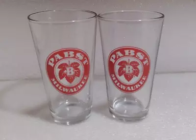 4 Pabst  Milwaukee  Vintage Logo Pint Beer Glass Pbr Pabst Blue Ribbon • $29.99