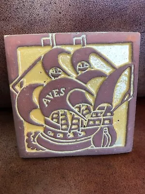 Mercer Moravian Pottery Art Tile Doylestown- Bucks County PA 4  X. 4  • $17.99