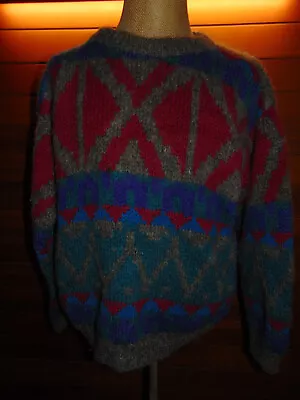 Vintage Icelandic Design Handknit Sweater Size Large 100% Wool • $29.99