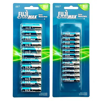 AA Or AAA Fuji Enviromax Heavy Duty Batteries Battery Packs Of 12 To 192 • £13.29