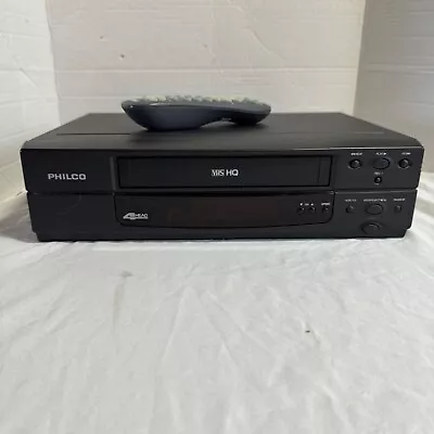 Philco Video Cassette Recorder 4 HEAD VHS VCR W/ Remote Tested/Working • $44.98