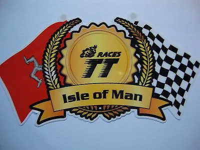 2  X  ISLE OF MAN TT  RACES 3.75     STICKERS KAWASAKI  MOTORBIKE HELMET YAMAHA  • £3.99