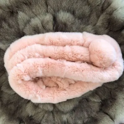 Pink -Soft Real Rex Rabbit Fur Collar Winter Scarf  Wrap Neck Warmer • $11