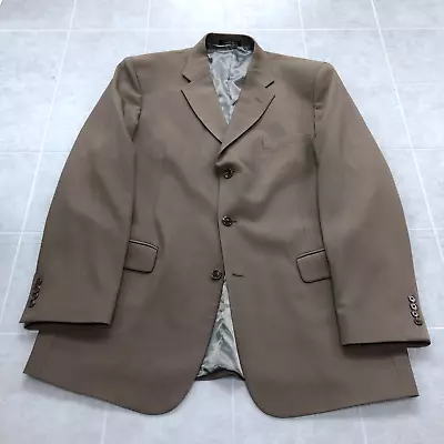 J.Ferrar Brown Long Sleeve Lined SB Notch Lapel Basic Blazer Adult Size 44L • $20