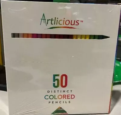 Artlicious 50 Premium Distinct Colored Pencils For Adult Coloring Books • £11.49