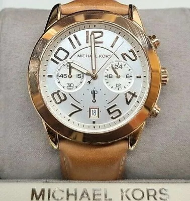  Michael Kors Mercer Chronograph White Dial Rose Gold-Tone Steel Ladies MK2283 • $130