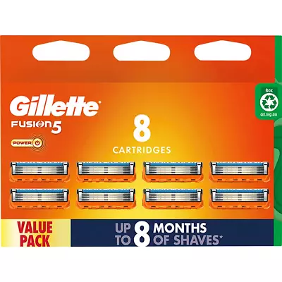 Genuine Gillette Fusion5 Power Value Pack 8 Shaving Blades Cartridges Fusion 5 • $30.95