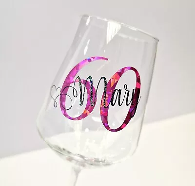 £10.99 • Buy Personalised Birthday Wine Glass 18th 21st 30th 40th 50th 60th Gift Idea Her/Him