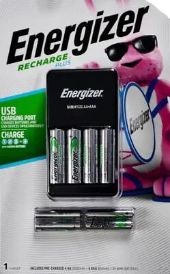 Energizer Recharge Plus USB Charging Port With 4 AA And 4 AAA Batteries SEALED • $24.99