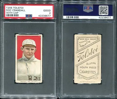 T206 Doc Crandall Portrait With Cap ~~ PSA 2 ~~ Tolstoi Back *tough Combo* • $299.99