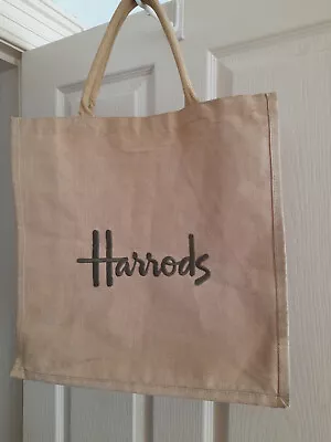 Harrods Jute Tote Bag Shopper Bag Beige  • £3.20